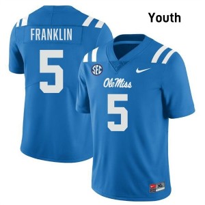 Powder Blue #5 University of Mississippi Kam Franklin Youth Game-Ready High School Football Jersey - Premium Quality 46947564