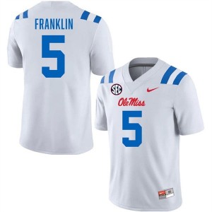 Premium White #5 Kam Franklin University of Mississippi Men High School Football Jersey - Pro-Grade Gamewear 45033117