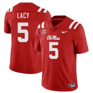 Kewan Lacy #5 Red Championship-Caliber Rebels Men Player Embroidery Football Jersey - Pro-Grade 99342485