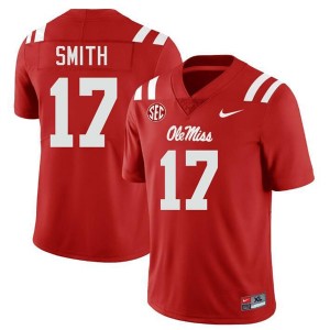 Maealiuaki Smith #17 Red Championship-Caliber Rebels Men Player Embroidery Football Jersey - Pro-Grade 91969188