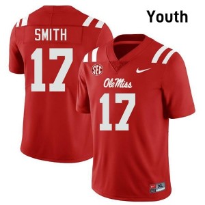 Maealiuaki Smith Pro-Level Red #17 Ole Miss Youth NCAA Football Jersey - Top-Tier Gear 21154110
