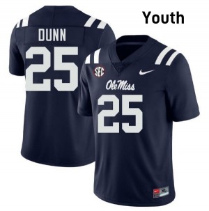 Maison Dunn Pro-Level Navy #25 Ole Miss Youth NCAA Football Jersey - Top-Tier Gear 30448763