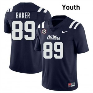 Mike Baker Pro-Level Navy #89 Ole Miss Youth NCAA Football Jersey - Top-Tier Gear 13461103