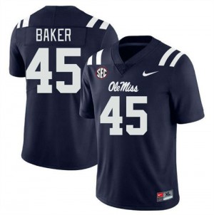 #45 Mike Baker Navy Rebels Top-Tier Men Player Football Jersey - Elite-Level Performance 90325812