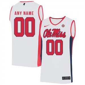 #00 Custom White Ole Miss Top-Tier Men NCAA Basketball Jersey - Elite-Level Performance 90463994