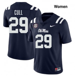 University of Mississippi Elite Nick Cull Navy #29 Women High School Football Jersey - High-End Performance 23420114