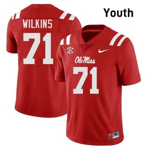 PJ Wilkins Pro-Level Red #71 Ole Miss Youth NCAA Football Jersey - Top-Tier Gear 93473734