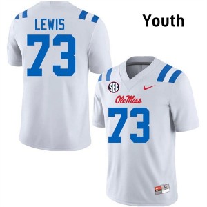 White #73 University of Mississippi Percy Lewis Youth Game-Ready High School Football Jersey - Premium Quality 62710268