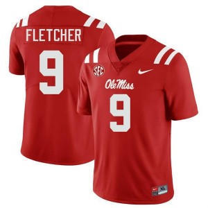 Ricky Fletcher #9 Red Championship-Caliber Rebels Men Player Embroidery Football Jersey - Pro-Grade 88082868