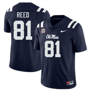 Samari Reed #81 Navy Championship-Caliber Ole Miss Men NCAA Embroidery Football Jersey - Pro-Grade 29814100