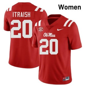 Ole Miss Rebels Elite Shawqi Itraish Red #20 Women College Football Jersey - High-End Performance 77661681