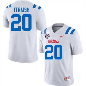 Premium White #20 Shawqi Itraish Ole Miss Rebels Men College Football Jersey - Pro-Grade Gamewear 24749739