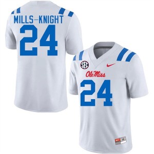 Premium White #24 Shekai Mills-Knight Ole Miss Rebels Men College Football Jersey - Pro-Grade Gamewear 22954671