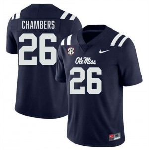 Tahj Chambers #26 Navy Championship-Caliber Ole Miss Men NCAA Embroidery Football Jersey - Pro-Grade 98204546