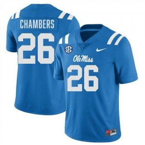 Premium Powder Blue #26 Tahj Chambers University of Mississippi Men High School Football Jersey - Pro-Grade Gamewear 41071854