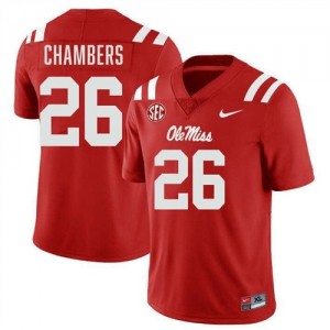 Tahj Chambers #26 Red Championship-Caliber Rebels Men Player Embroidery Football Jersey - Pro-Grade 20191768