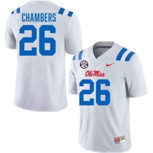 Premium White #26 Tahj Chambers Ole Miss Rebels Men College Football Jersey - Pro-Grade Gamewear 83069478
