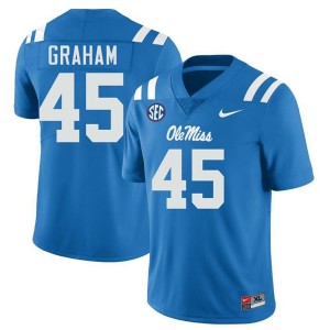 Premium Powder Blue #45 Talib Graham University of Mississippi Men High School Football Jersey - Pro-Grade Gamewear 97207995