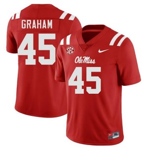 Talib Graham #45 Red Championship-Caliber Rebels Men Player Embroidery Football Jersey - Pro-Grade 42033614