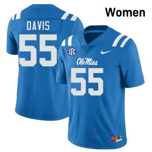 #55 Terez Davis Powder Blue Rebels Top-Tier Women Player Football Jersey - Elite-Level Performance 20002457