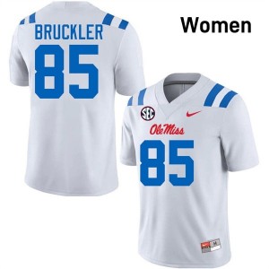 #85 Trace Bruckler White Ole Miss Top-Tier Women NCAA Football Jersey - Elite-Level Performance 12070361