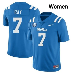 #7 Traylon Ray Powder Blue Rebels Top-Tier Women Player Football Jersey - Elite-Level Performance 10861287