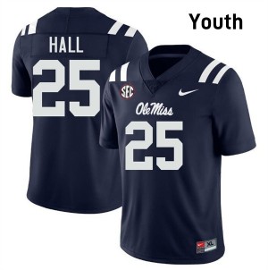 Trey Hall Pro-Level Navy #25 Rebels Youth Player Football Jersey - Top-Tier Gear 28006977