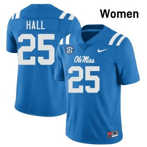 #25 Trey Hall Powder Blue Rebels Top-Tier Women Player Football Jersey - Elite-Level Performance 51976676