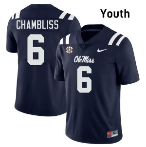 Trinidad Chambliss Pro-Level Navy #6 Rebels Youth Player Football Jersey - Top-Tier Gear 37729152
