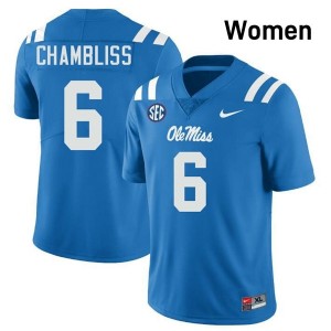 #6 Trinidad Chambliss Powder Blue Rebels Top-Tier Women Player Football Jersey - Elite-Level Performance 10753571