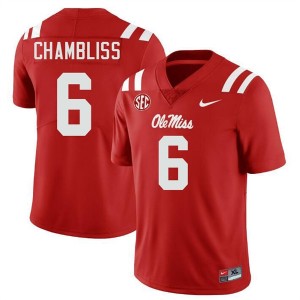Trinidad Chambliss #6 Red Championship-Caliber Rebels Men Player Embroidery Football Jersey - Pro-Grade 20046189