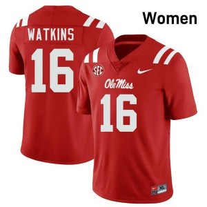 Ole Miss Rebels Elite Winston Watkins Red #16 Women College Football Jersey - High-End Performance 95443703