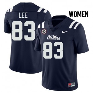 #83 Cayden Lee Navy Ole Miss Top-Tier Women NCAA Football Jersey - Elite-Level Performance 26316576