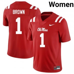 Rebels Elite A.J. Brown Red #1 Women Player Football Jersey - High-End Performance 50242502