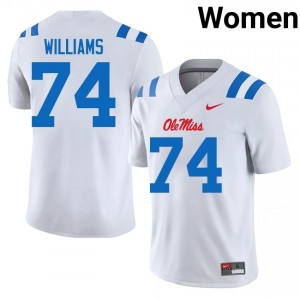 Ben Williams Pro-Level White #74 Ole Miss Women High School Football Jersey - Top-Tier Gear 84613659