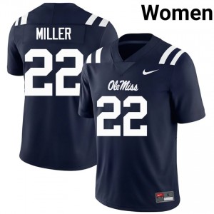 #22 Cameron Miller Navy Ole Miss Top-Tier Women High School Football Jersey - Elite-Level Performance 36221204