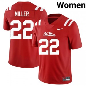 Miss Rebels Elite Cameron Miller Red #22 Women College Football Jersey - High-End Performance 46294446