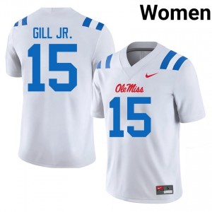 Darrell Gill Jr. Pro-Level White #15 Rebels Women Player Football Jersey - Top-Tier Gear 67079481