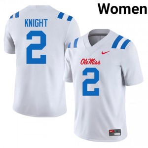 Deuce Knight Pro-Level White #2 Rebels Women Player Football Jersey - Top-Tier Gear 18745860