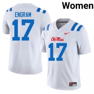 Evan Engram Pro-Level White #17 Ole Miss Women High School Football Jersey - Top-Tier Gear 61732516