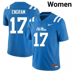 Premium Powder Blue #17 Evan Engram Rebels Women Player Football Jersey - Pro-Grade Gamewear 13819336