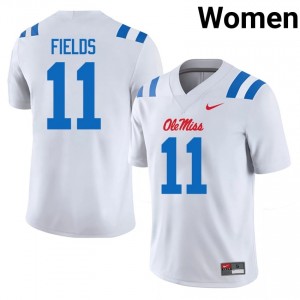 Horatio Fields Pro-Level White #11 Ole Miss Women High School Football Jersey - Top-Tier Gear 18010944