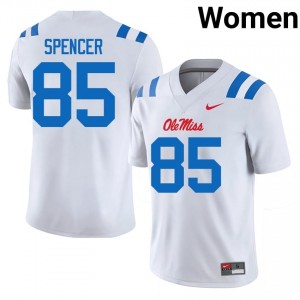 Isaiah Spencer Pro-Level White #85 Miss Rebels Women College Football Jersey - Top-Tier Gear 25656885