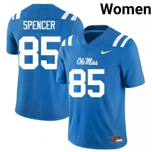 Premium Powder Blue #85 Isaiah Spencer UM Rebels Women University Football Jersey - Pro-Grade Gamewear 12755669