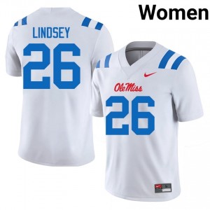 JT Lindsey Pro-Level White #26 Miss Rebels Women College Football Jersey - Top-Tier Gear 12777252