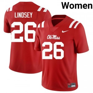 Rebels Elite JT Lindsey Red #26 Women Player Football Jersey - High-End Performance 16154398
