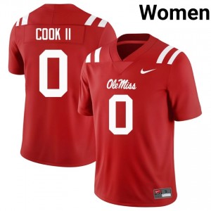 UM Rebels Elite Johntay Cook II Red #0 Women University Football Jersey - High-End Performance 79631165