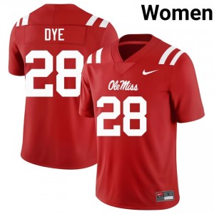 UM Rebels Elite Joshua Dye Red #28 Women University Football Jersey - High-End Performance 40850469