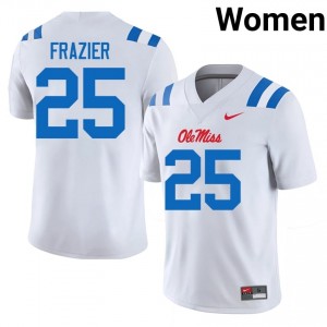 Makhi Frazier Pro-Level White #25 Ole Miss Women High School Football Jersey - Top-Tier Gear 93773671