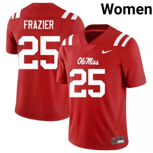 Ole Miss Rebels Elite Makhi Frazier Red #25 Women NCAA Football Jersey - High-End Performance 55094658